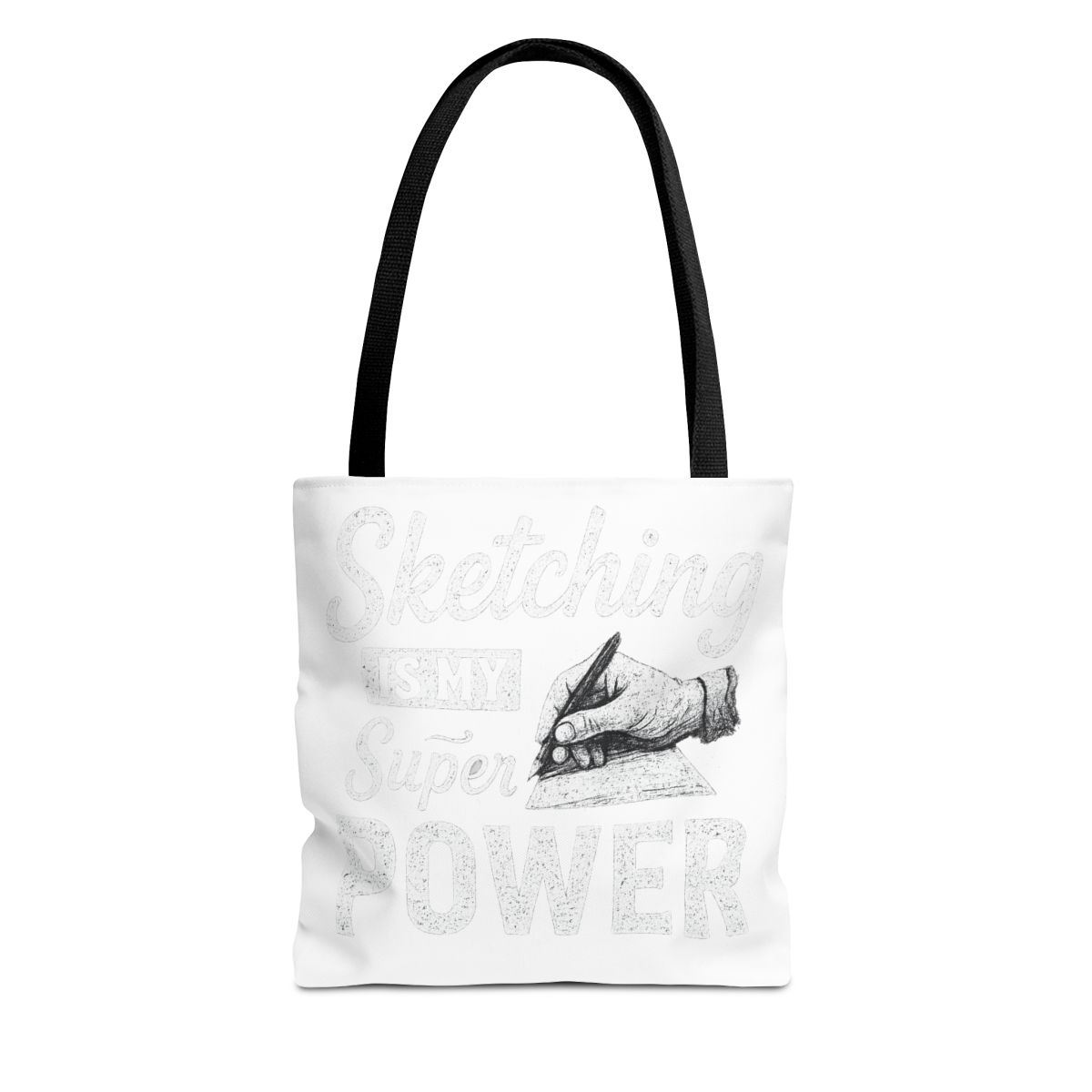 Sketching Superpower Graphic Tote Bag | Funny Reusable Artist Bag - Official Creator merchandise