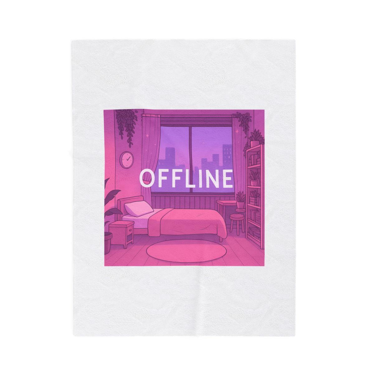 Cozy Offline Pink Bedroom Blanket | Minimalist Home Decor - Official Creator merchandise