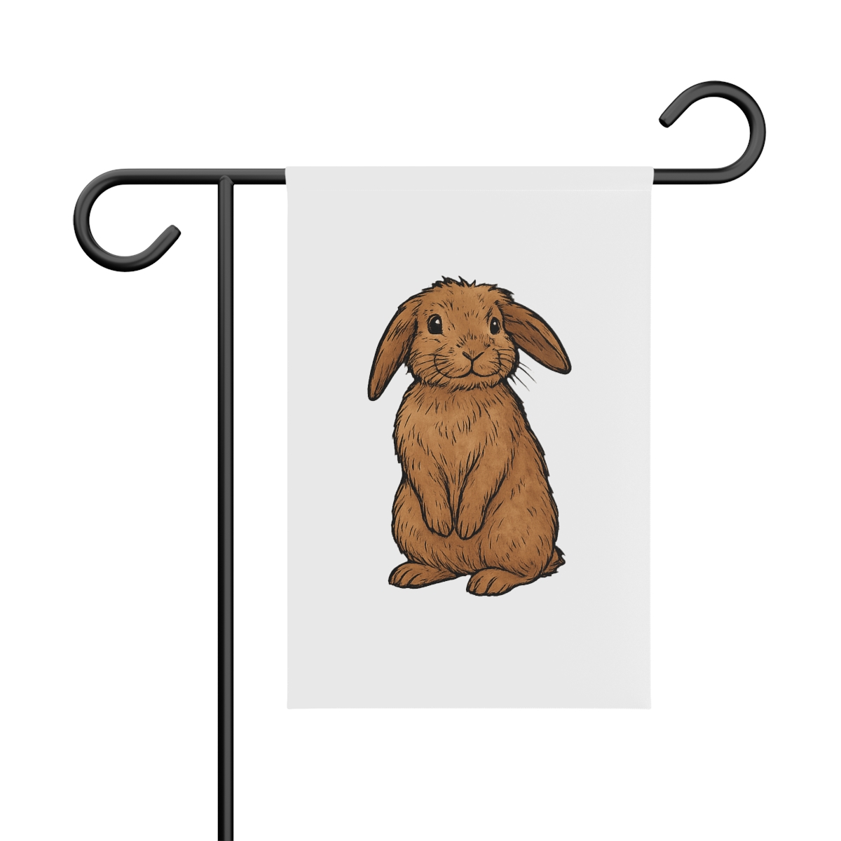 Minimalist Rabbit Silhouette Flag | Simple Bunny Wall Art - Official posters merchandise