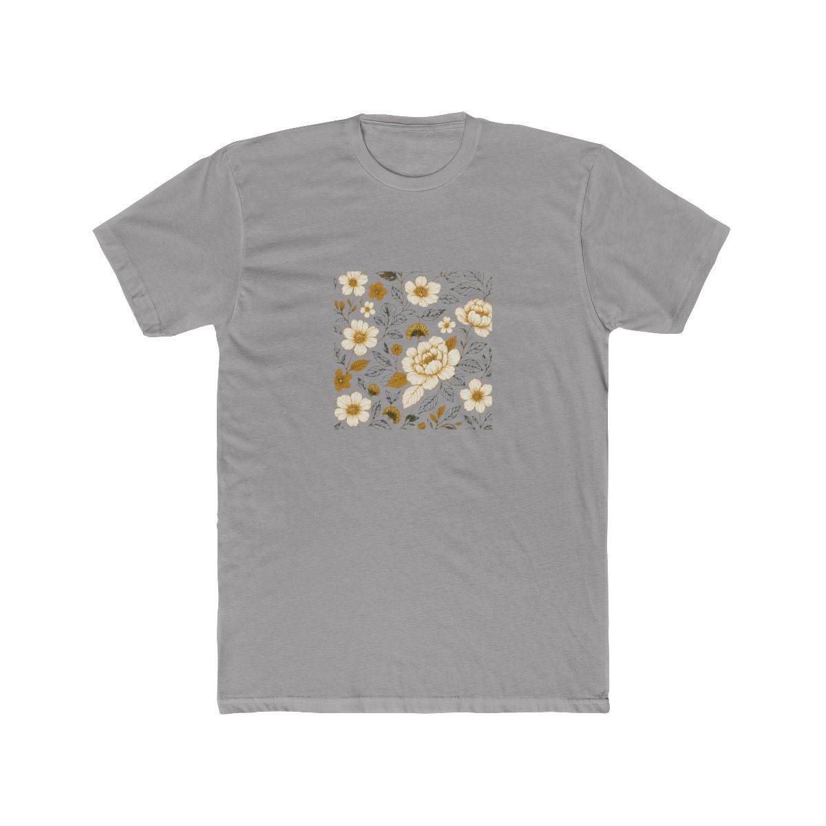 Navy and Gold Peony Blossom Seamless Pattern T Shirt - Official t-shirts merchandise