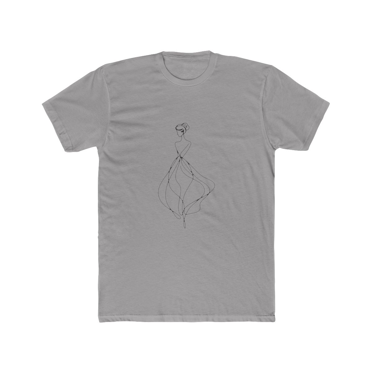 Minimalist Flowing Dress Line Art T Shirt - Official t-shirts merchandise