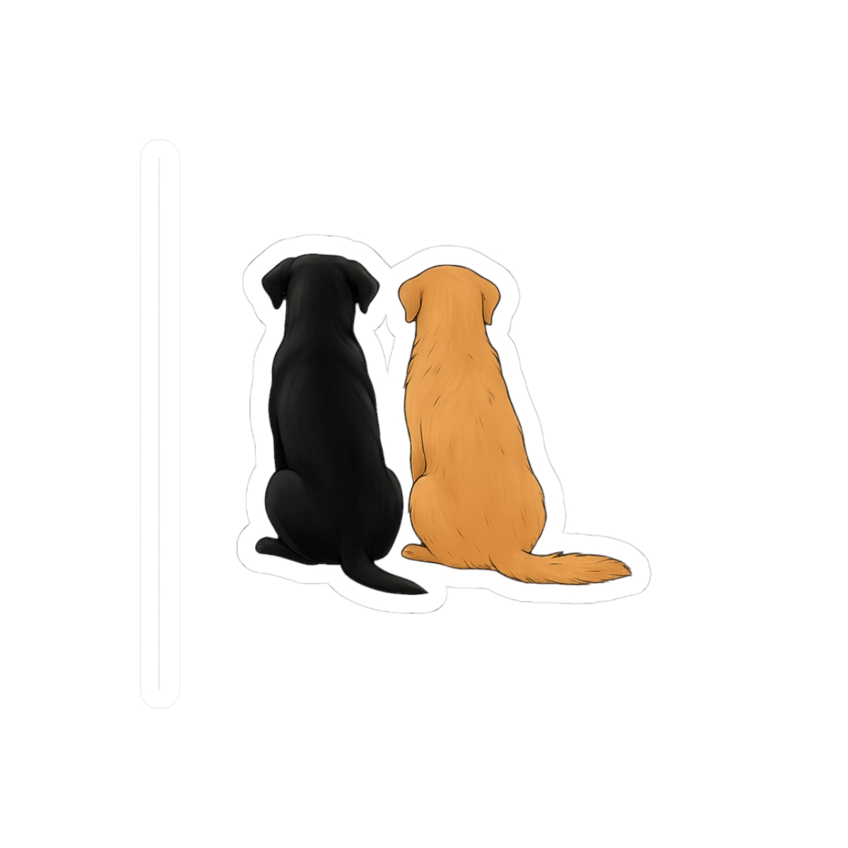 Cute Labrador Golden Retriever Back View Adorable Dog Duo Sticker - Official stickers merchandise