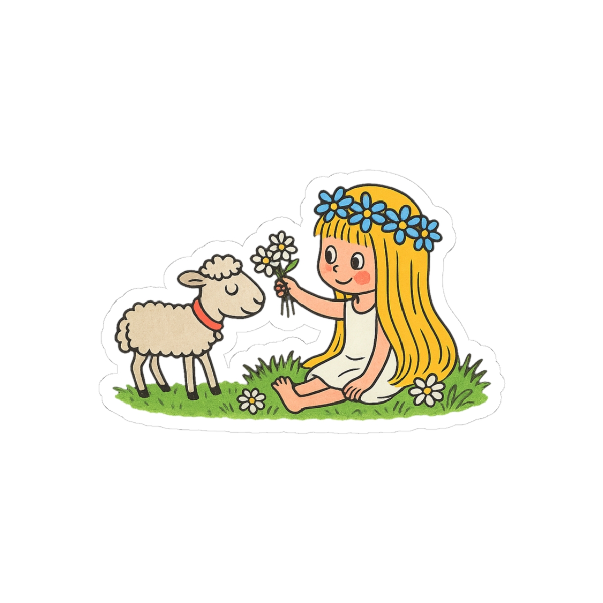 Fairy and Sheep Whimsical Sticker - Official stickers merchandise