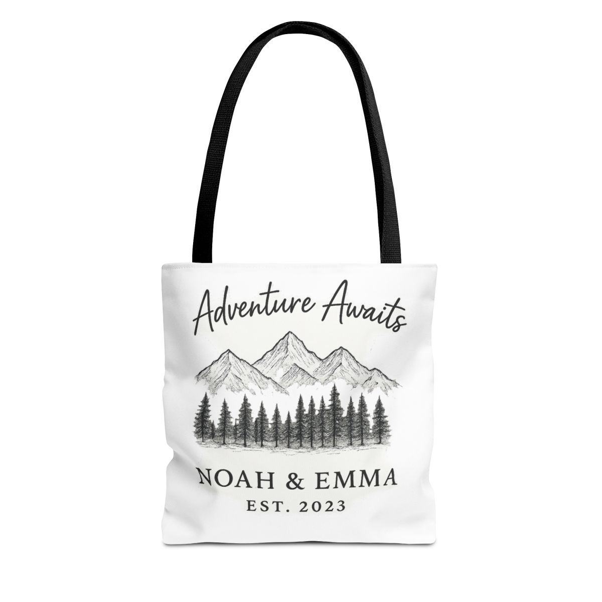 Rustic Mountain Sketch Woodland Pine Wedding Tote Bag - Official Creator merchandise