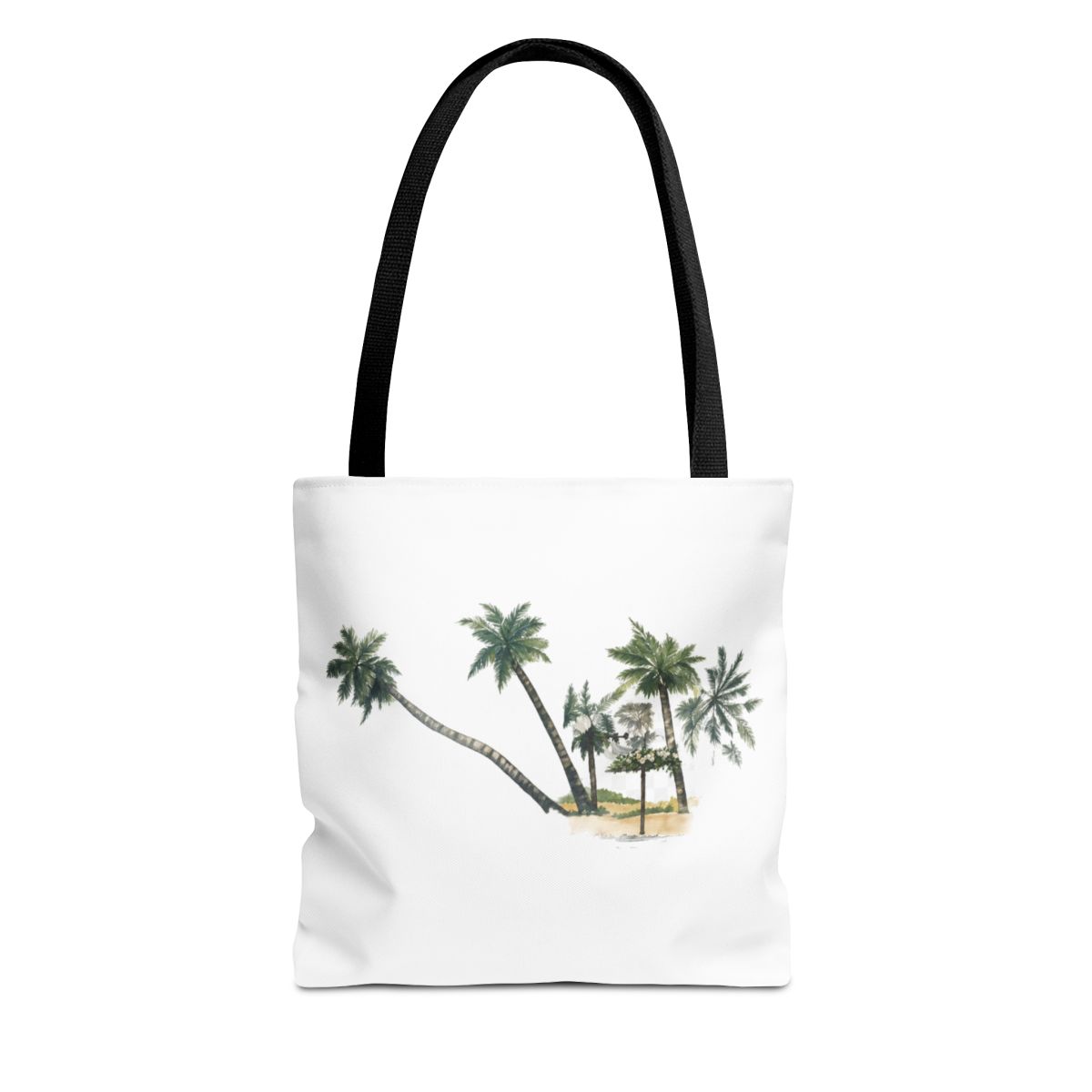 Tropical Beach Palm Tree Sketch Watercolor Wedding Tote Bag - Official Creator merchandise